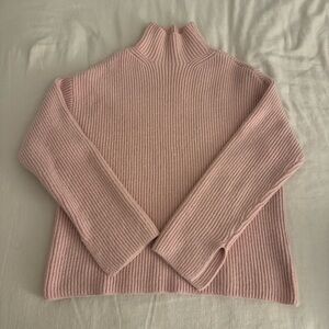 H&M Soft Pink Ribbed Turtleneck Sweater